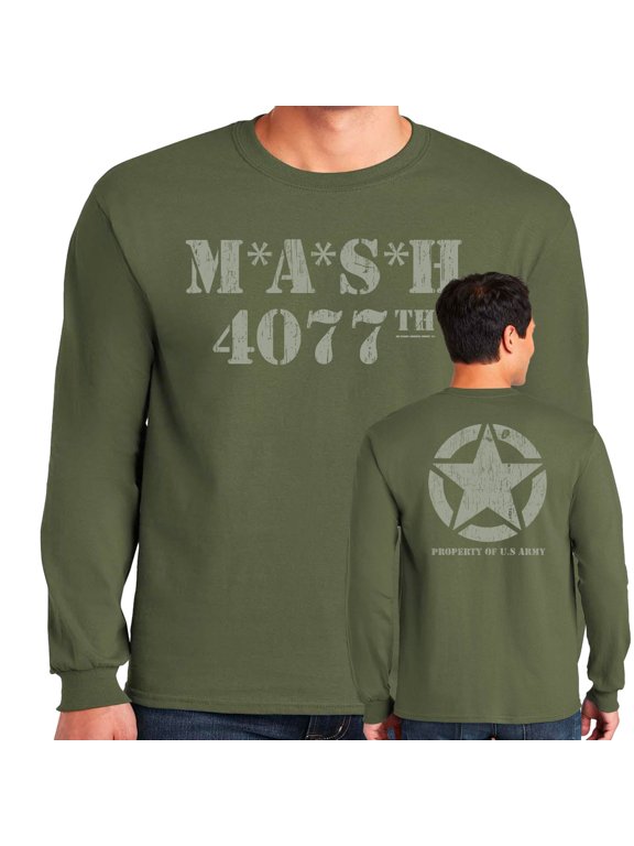 M.A.S.H 4077th Distressed Double Sided Long Sleeve Shirt-XXXXL