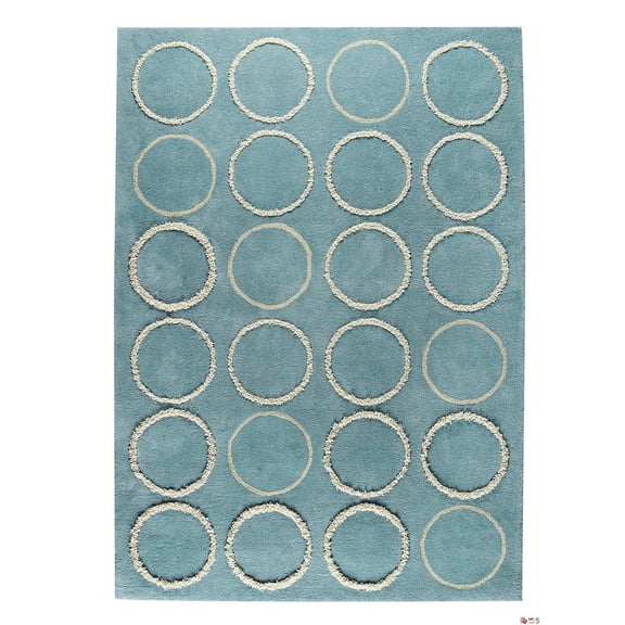 MA Trading Handmade Indian Bilbao Rug (India) Turquoise 5'6" x 7'10" Wool,Cotton,Natural Fiber 5' x 8' Bedroom,Living Room,Dining Room
