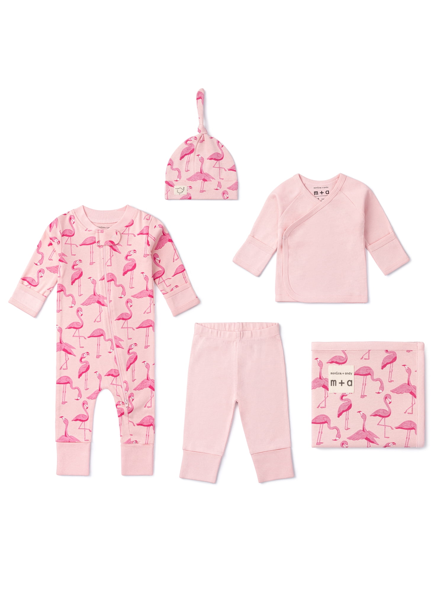 M+A by Monica + Andy Organic Cotton 5-Piece Gift Box Set, Sizes Newborn - 3-6 months