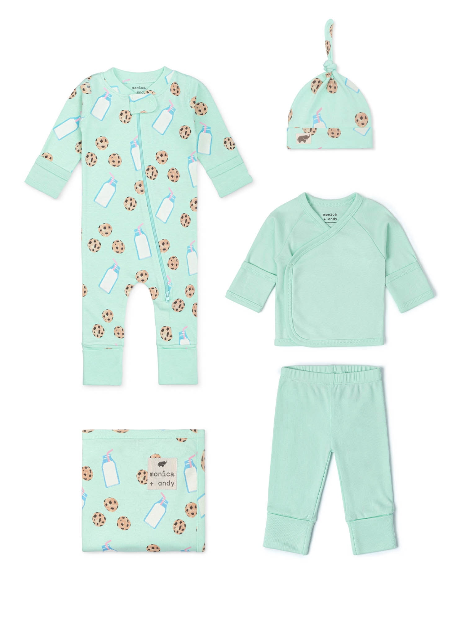 Monica + Andy Organic Cotton 5-Piece Gift Box Set, Sizes Newborn - 3-6 months