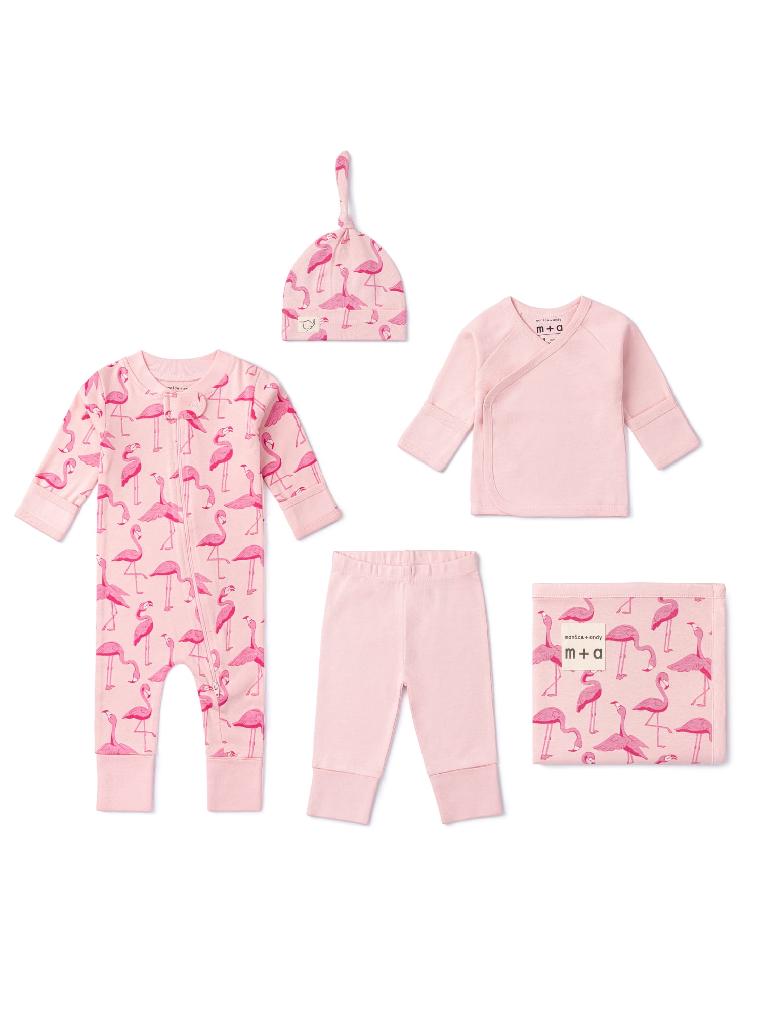 Monica + Andy Organic Cotton 5-Piece Gift Box Set, Sizes Newborn - 3-6 months