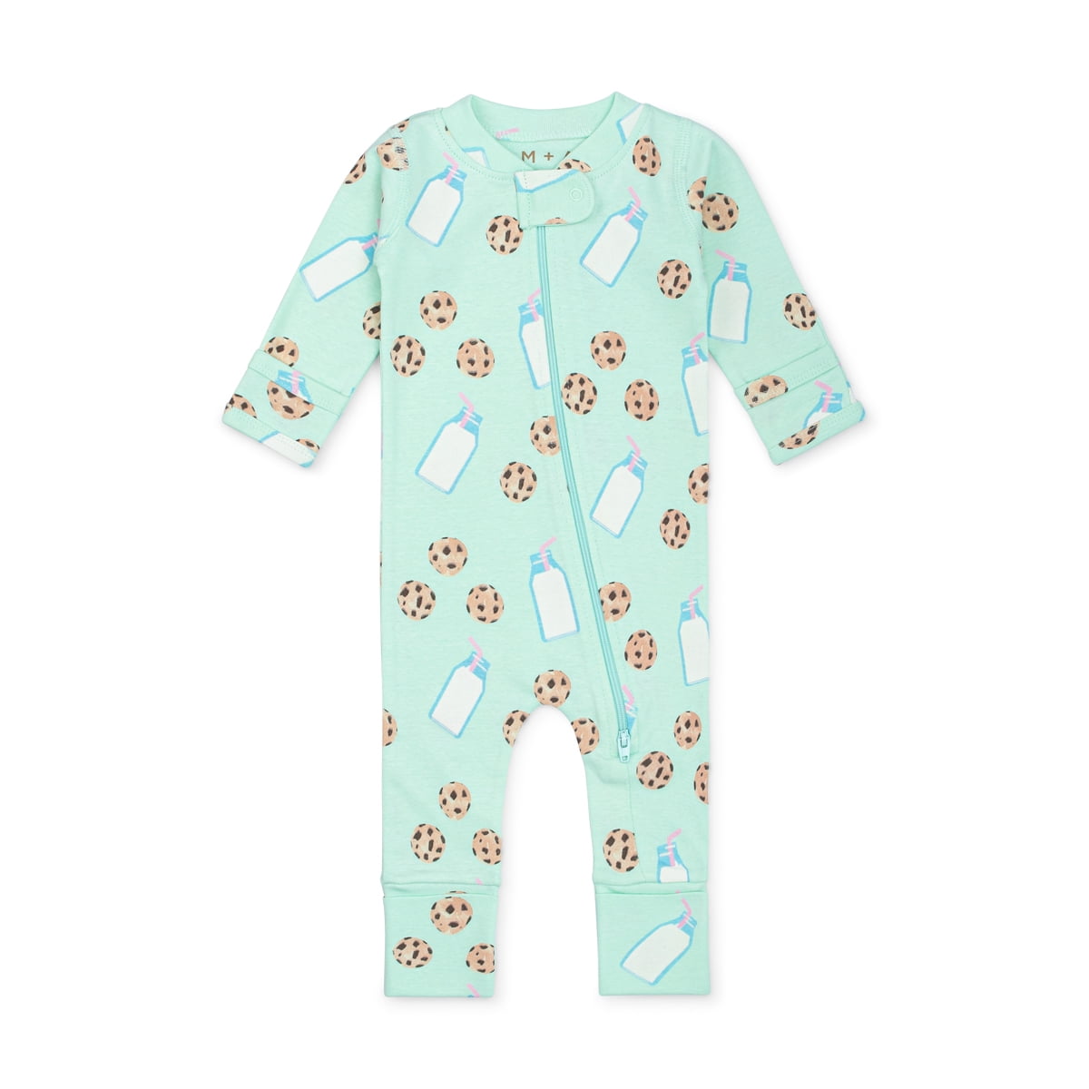 M+A by Monica + Andy Organic Cotton Baby Gender Neutral Long Sleeve Baby One-Piece Pajama, Sizes Newborn - 12 Months
