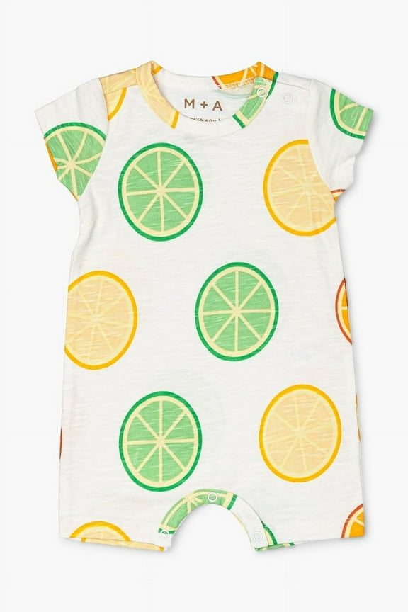 M+A by Monica + Andy Organic Cotton Baby Gender Neutral Slub Shortie Romper, Sizes Newborn - 12 Months