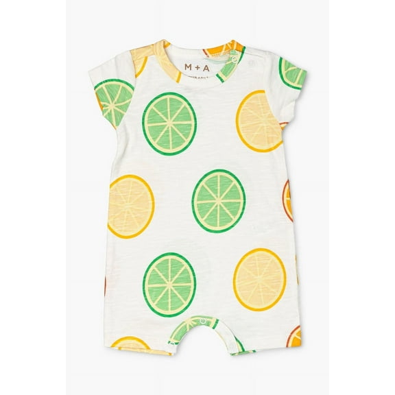 M+A by Monica + Andy Organic Cotton Baby Gender Neutral Slub Shortie Romper, Sizes Newborn - 12 Months