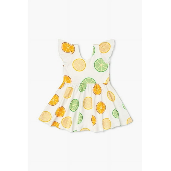M+A by Monica + Andy Organic Cotton Baby & Toddler Girl Short Sleeve Dress, Sizes 12 Months-5T