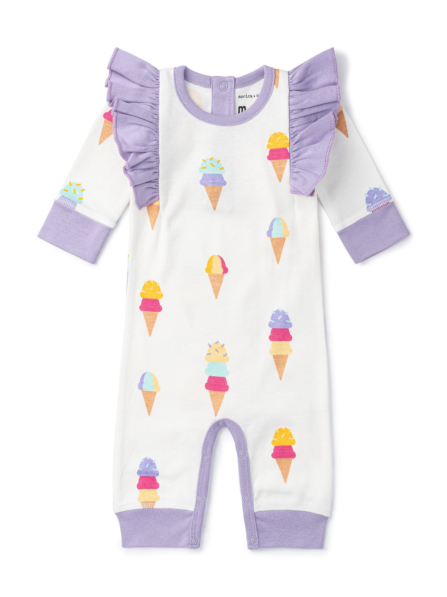 M+A by Monica + Andy, Organic Cotton Double Ruffle Romper, Sizes Newborn - 18-24 Months