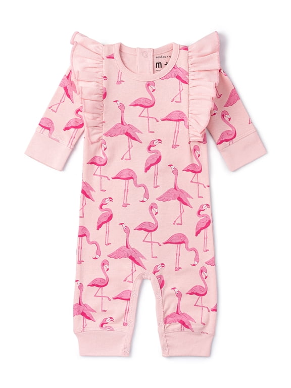 , Organic Cotton Double Ruffle Romper, Sizes Newborn - 18-24 Months
