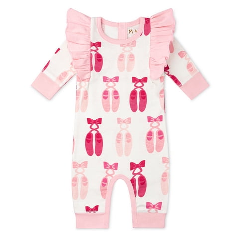 M+A by Monica + Andy, Organic Cotton Double Ruffle Romper, Sizes Newborn - 18-24 Months