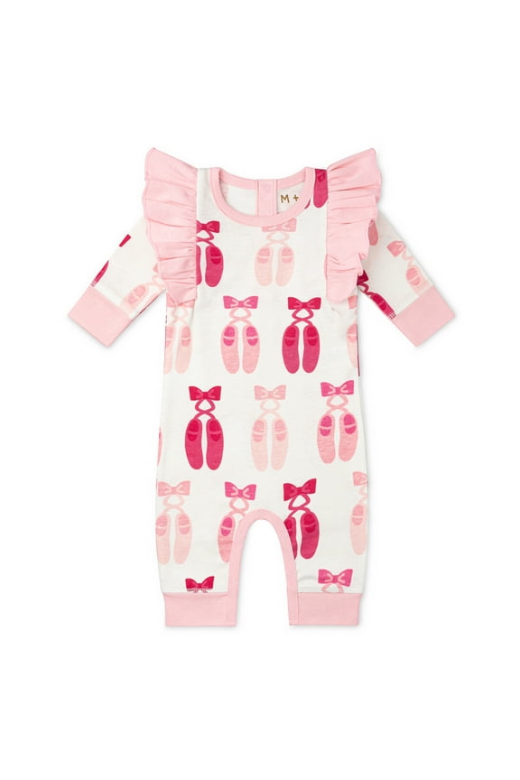 M+A by Monica + Andy, Organic Cotton Double Ruffle Romper, Sizes Newborn - 18-24 Months