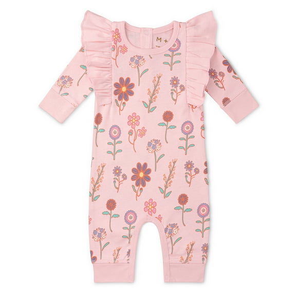 M+A by Monica + Andy, Organic Cotton Double Ruffle Romper, Sizes Newborn - 18-24 Months