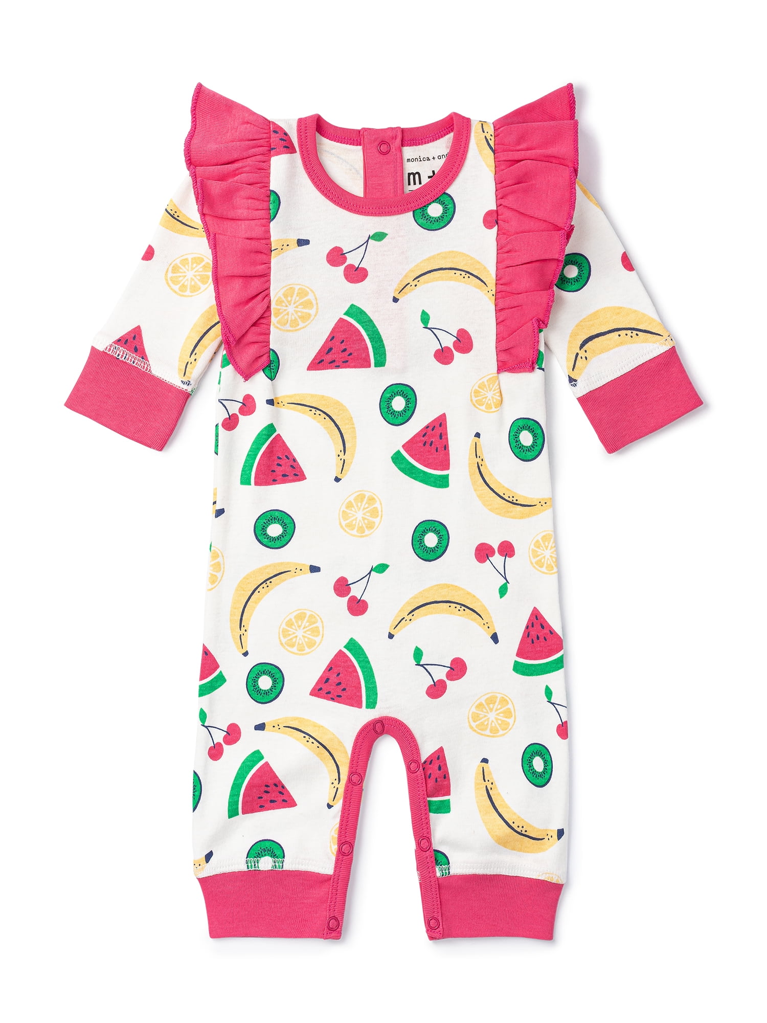 M+A by Monica + Andy, Organic Cotton Double Ruffle Romper, Sizes Newborn - 18-24 Months