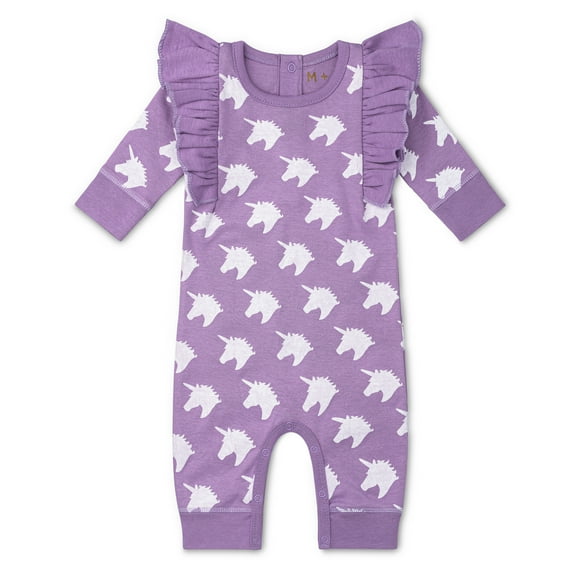 M+A by Monica + Andy, Organic Cotton Double Ruffle Romper, Sizes Newborn - 18-24 Months