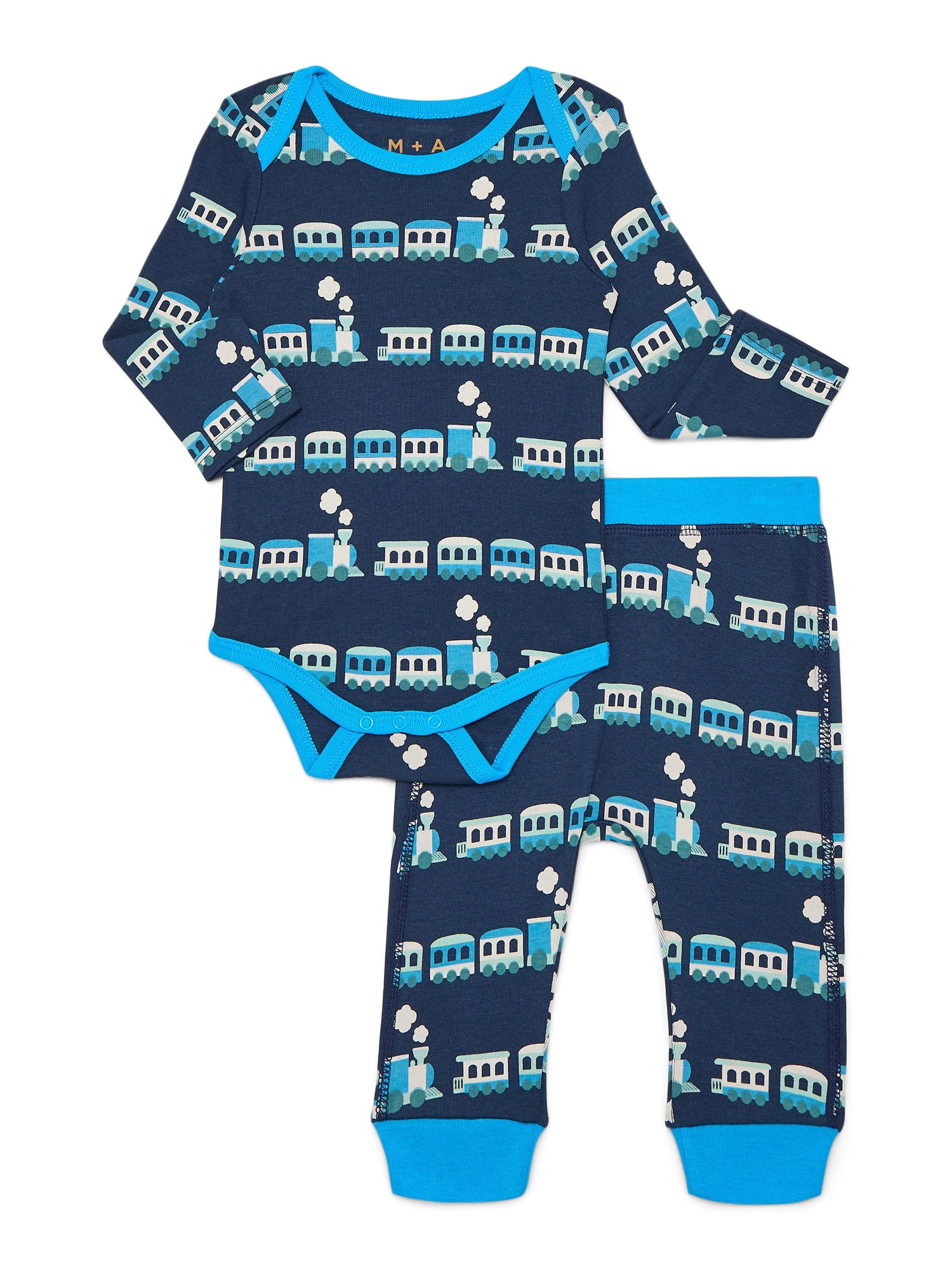 M+A by Monica + Andy Gender Baby Boys Organic Cotton First Moves Set, 2-Piece, Sizes 0M-24M