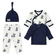 M+A by Monica + Andy Baby Boy or GIrl Organic Cotton Welcome Home Layette Gift Set, 4-Piece