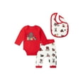 thumbnail image 1 of M+A by Monica + Andy Christmas Organic Cotton Gender Neutral First Moves Bodysuit + Groove Pant + Bib Set, Sizes Newborn -24 Months, 1 of 8