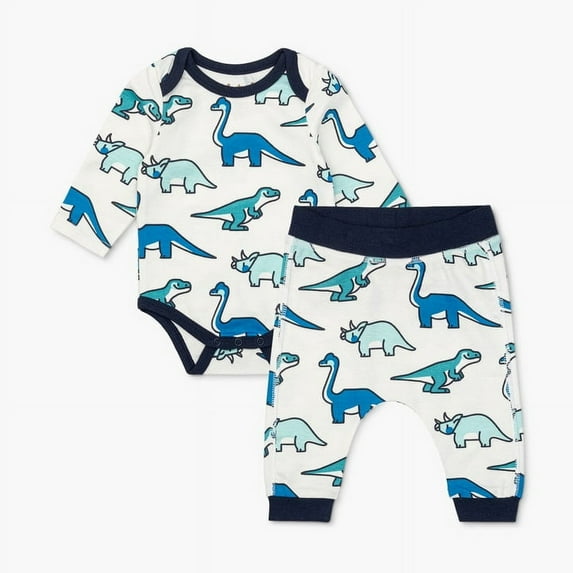 M+A by Monica + Andy Organic Cotton Gender Neutral First Moves Bodysuit + Groove Pant Set, Sizes Newborn -18 Months