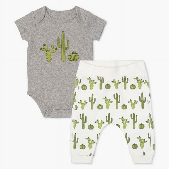 M+A by Monica + Andy Organic Cotton Gender Neutral First Moves Bodysuit + Groove Pant Set, Sizes Newborn -18 Months