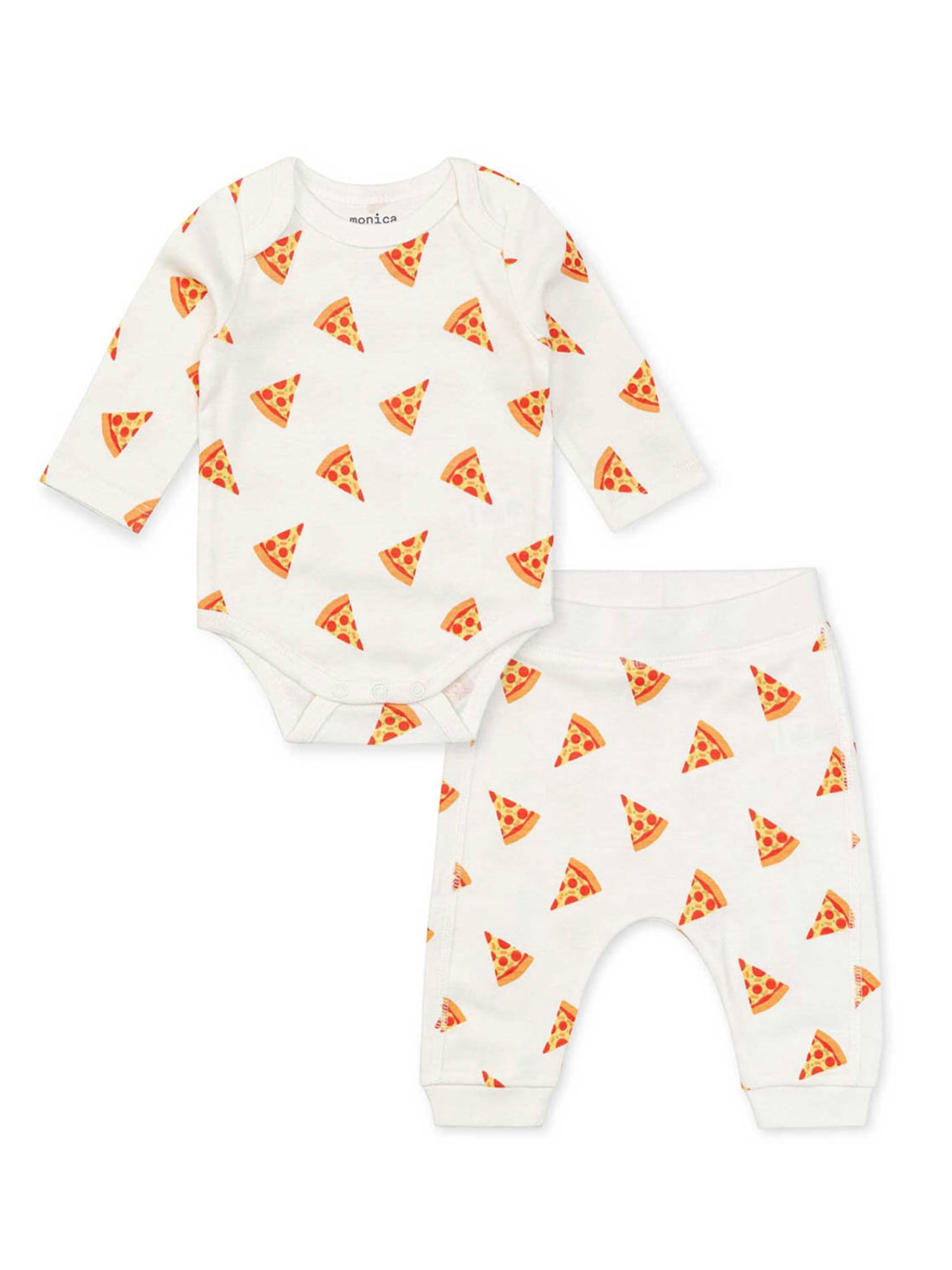 Monica + Andy Organic Cotton Gender Neutral First Moves Bodysuit + Groove Pant Set, Sizes Newborn -24 Months