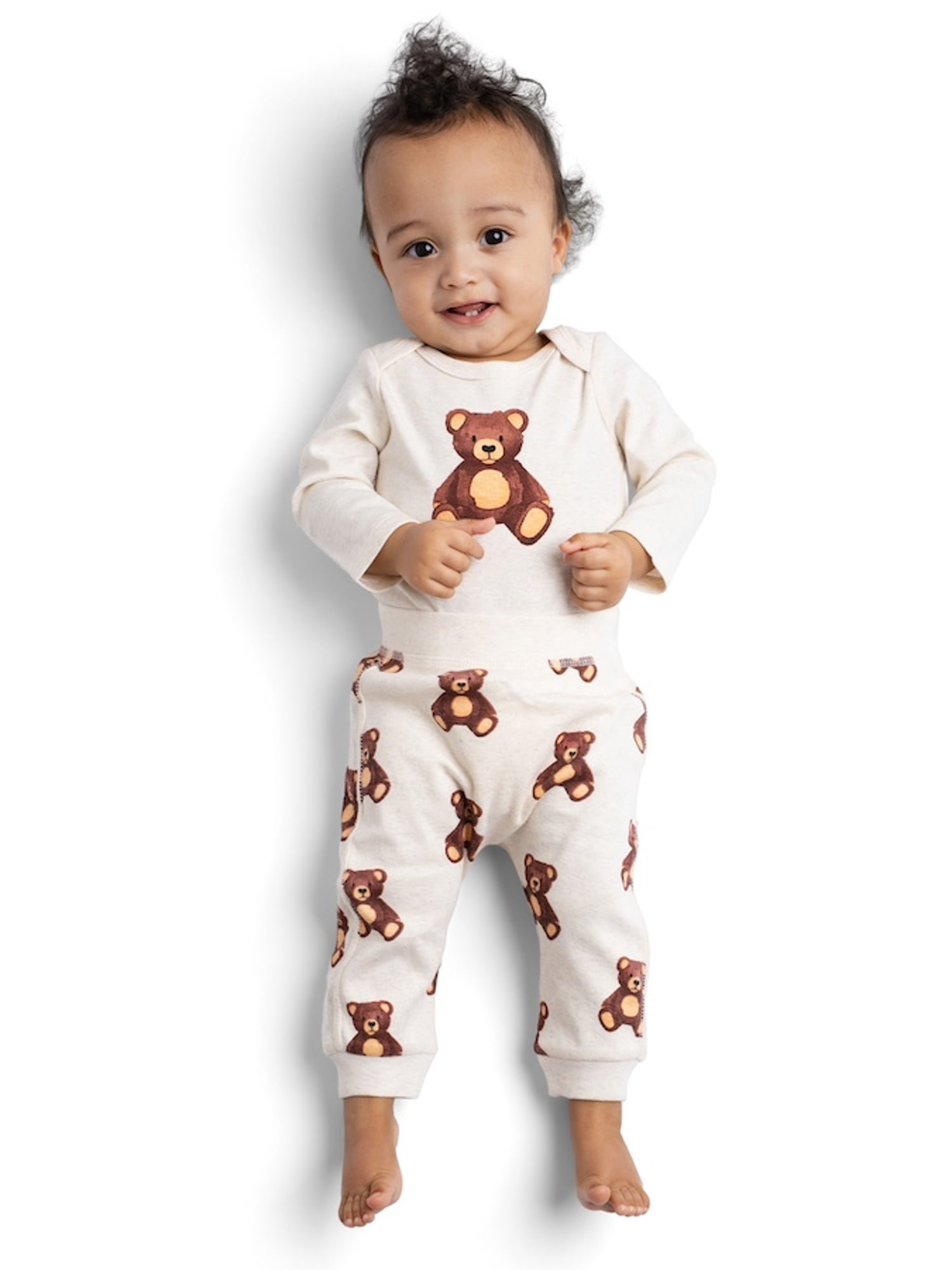 M+A by Monica + Andy Organic Cotton Gender Neutral First Moves Bodysuit + Groove Pant Set, Sizes Newborn -24 Months