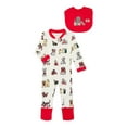 thumbnail image 1 of M+A by Monica + Andy Gender Neutral Baby Christmas Organic Cotton One Piece Pajamas and Bib Set, 2-Piece, Sizes 0M-24M, 1 of 7