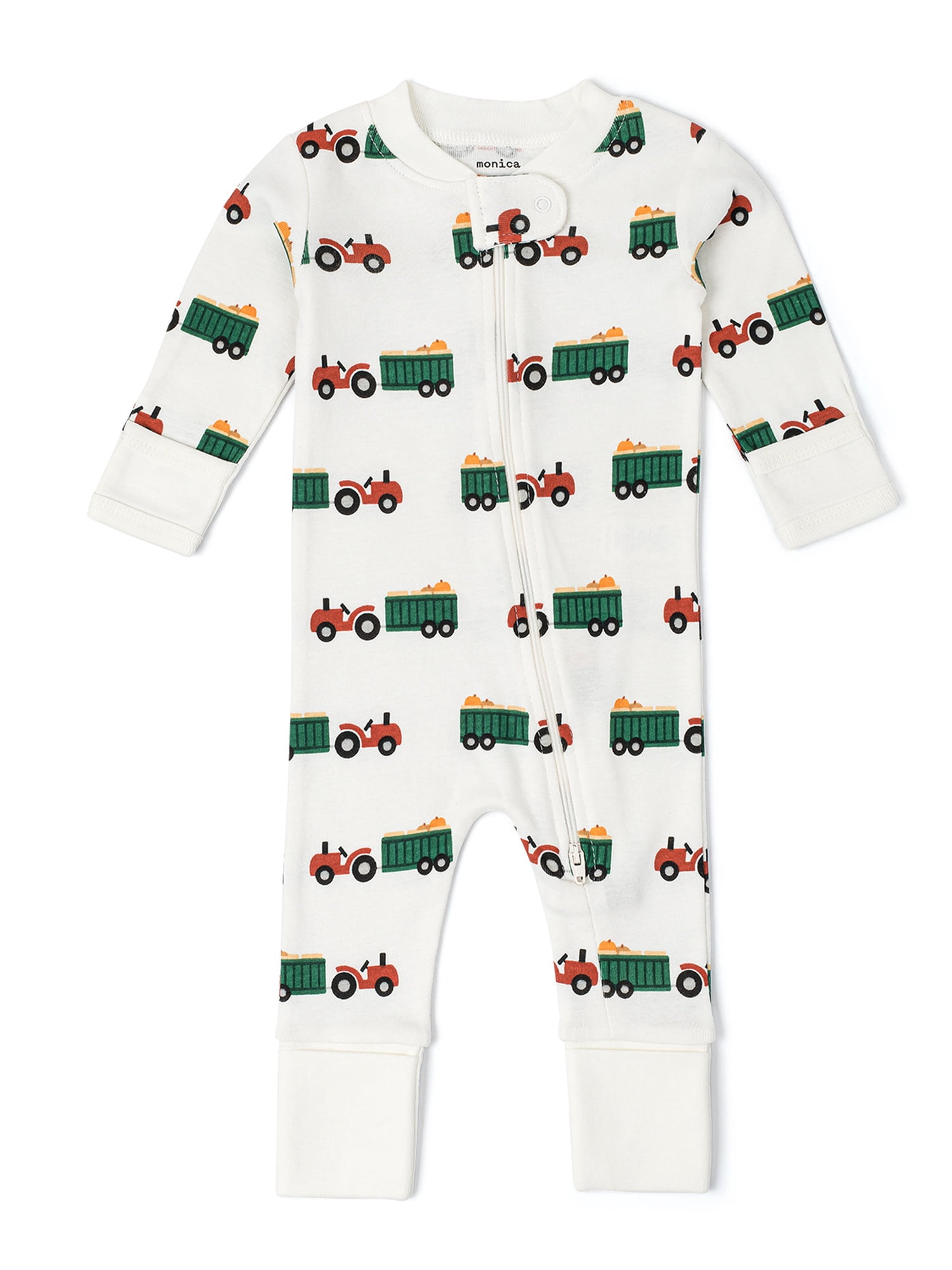 M+A by Monica + Andy Organic Cotton Gender Neutral Long Sleeve Baby One-Piece Pajama, Sizes Newborn - 24 Months