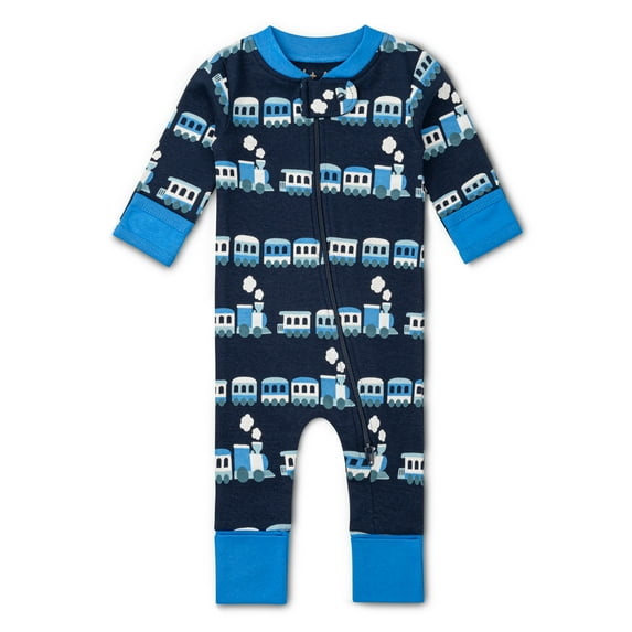 M+A by Monica + Andy Organic Cotton Gender Neutral Long Sleeve Baby One-Piece Pajama, Sizes Newborn - 24 Months
