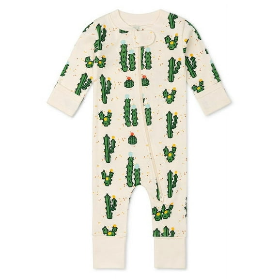 M+A by Monica + Andy Organic Cotton Gender Neutral Long Sleeve Baby One-Piece Pajama, Sizes Newborn - 24 Months