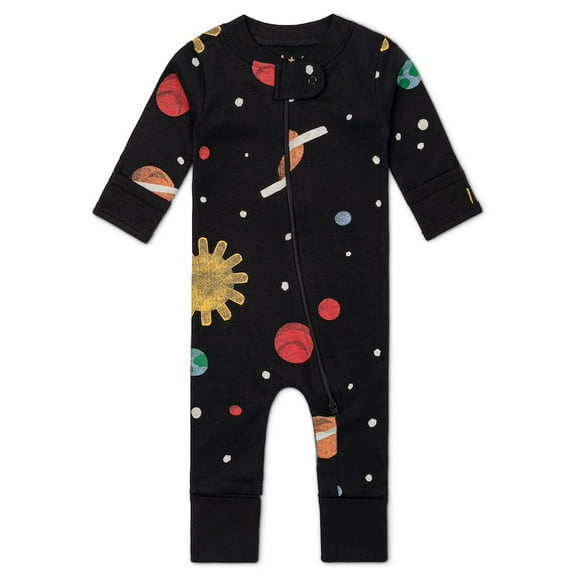 M A by Monica Andy Organic Cotton Gender Neutral Long Sleeve Baby One-Piece Pajama, Sizes Newborn - 24 Months