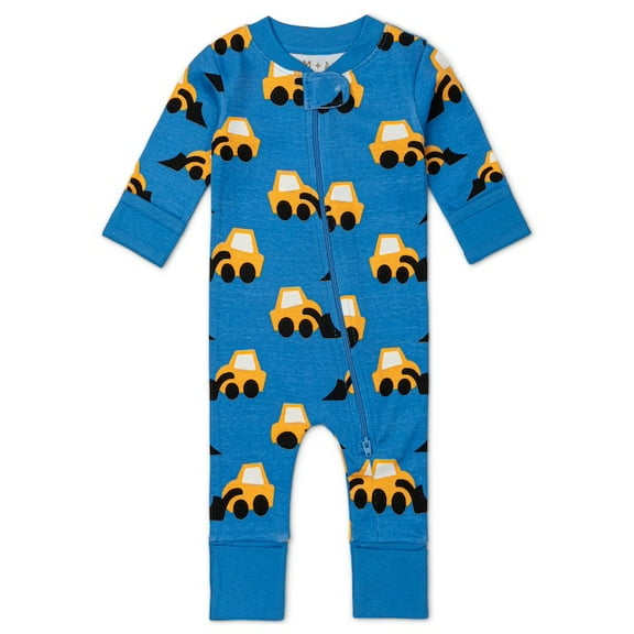 M A by Monica   Andy Organic Cotton Gender Neutral Long Sleeve Baby One-Piece Pajama, Sizes Newborn - 24 Months