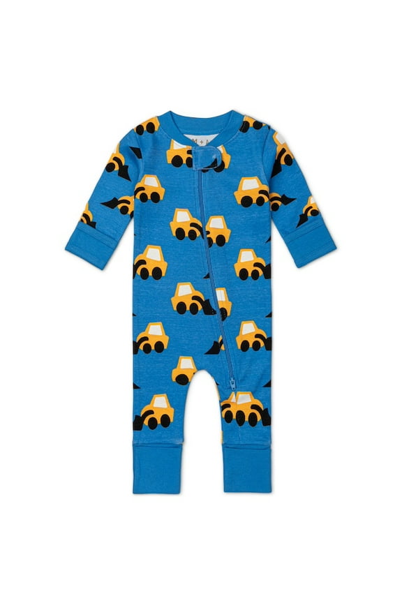 M+A by Monica + Andy Organic Cotton Gender Neutral Long Sleeve Baby One-Piece Pajama, Sizes Newborn - 24 Months