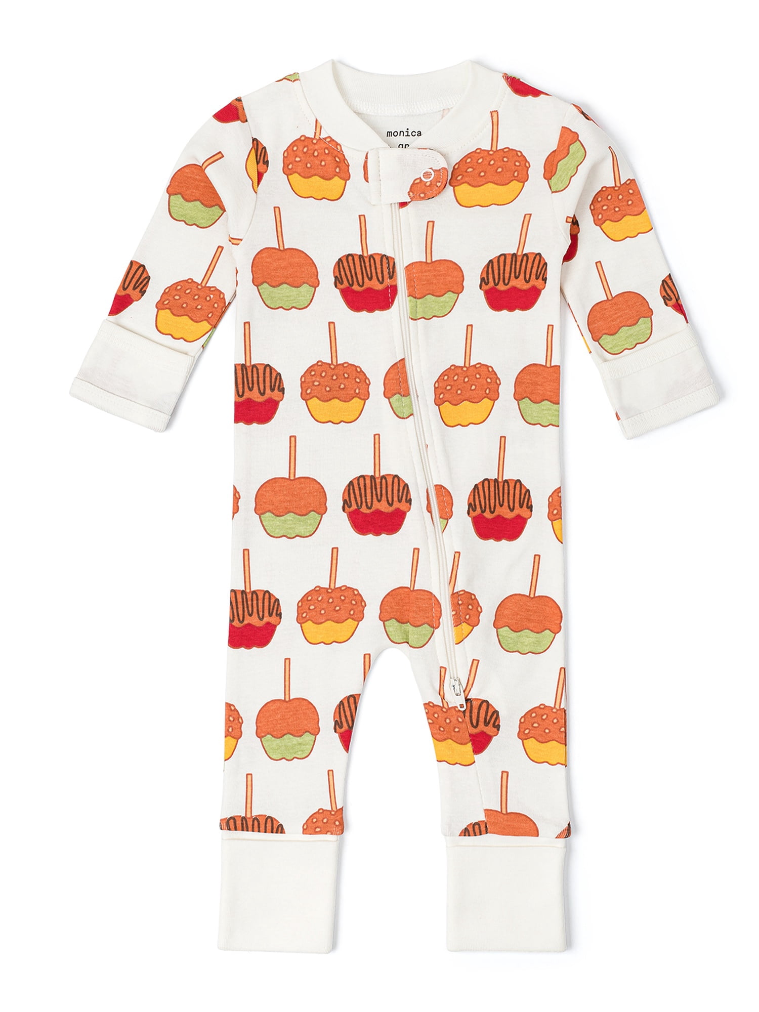 M+A by Monica + Andy Organic Cotton Gender Neutral Long Sleeve Baby One-Piece Pajama, Sizes Newborn - 24 Months
