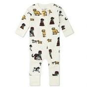 M+A by Monica + Andy Organic Cotton Gender Neutral Long Sleeve Baby One-Piece Pajama, Sizes Newborn - 24 Months