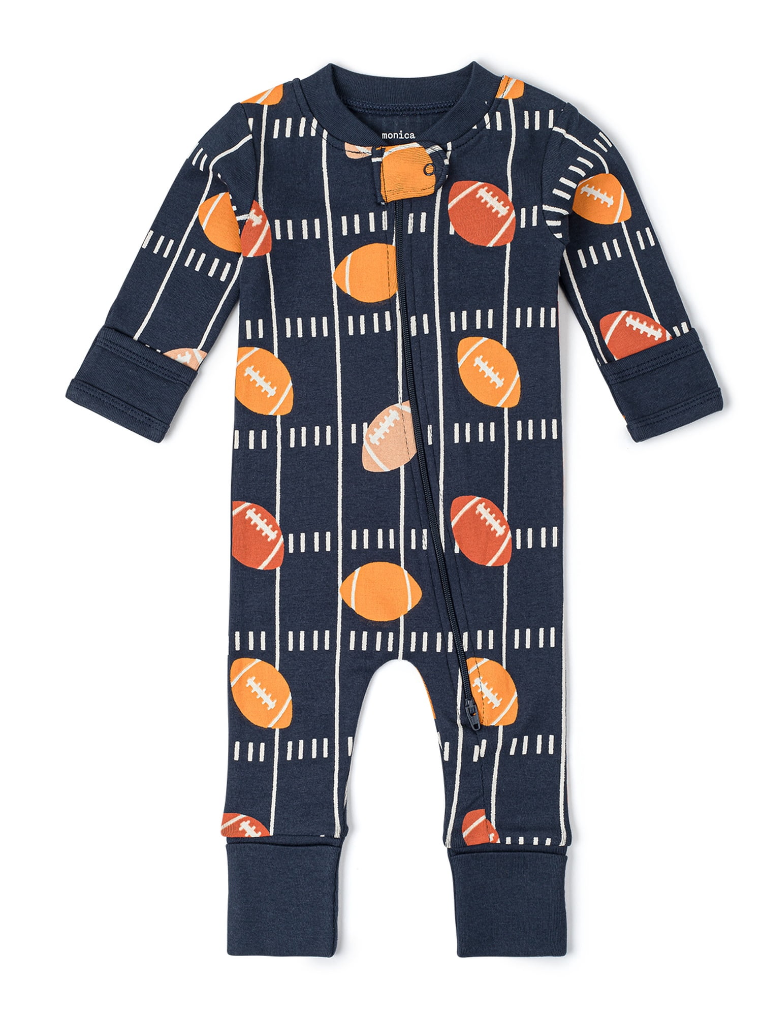 M+A by Monica + Andy Organic Cotton Gender Neutral Long Sleeve Baby One-Piece Pajama, Sizes Newborn - 24 Months