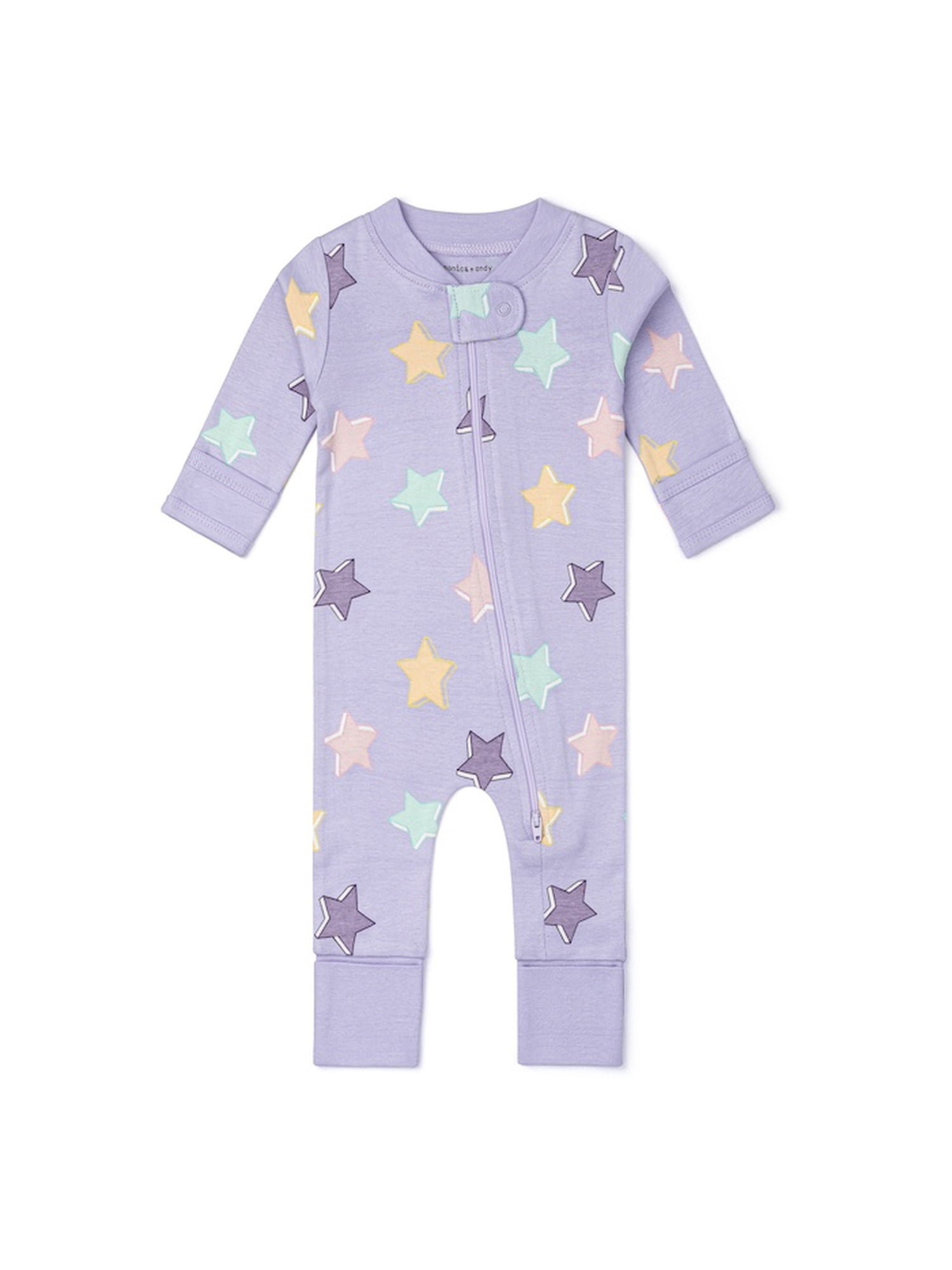M+A by Monica + Andy Organic Cotton Long Sleeve One-Piece Coverall for Babies, Sizes Newborn to 18-24 Months