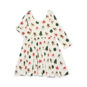 M+A by Monica + Andy Organic Cotton Long Sleeve Let's Dance Dress, Sizes 12-18M-5T
