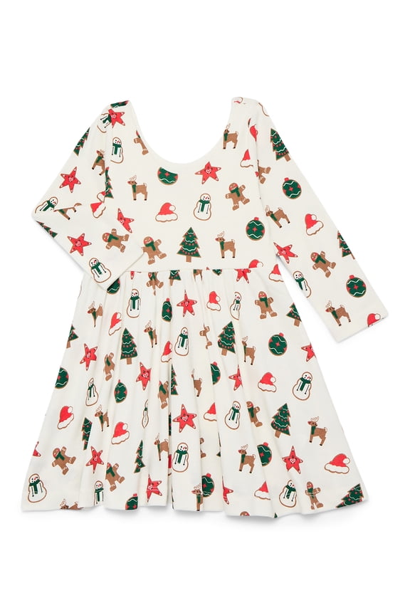 M+A by Monica + Andy Organic Cotton Long Sleeve Let's Dance Dress, Sizes 12-18M-5T