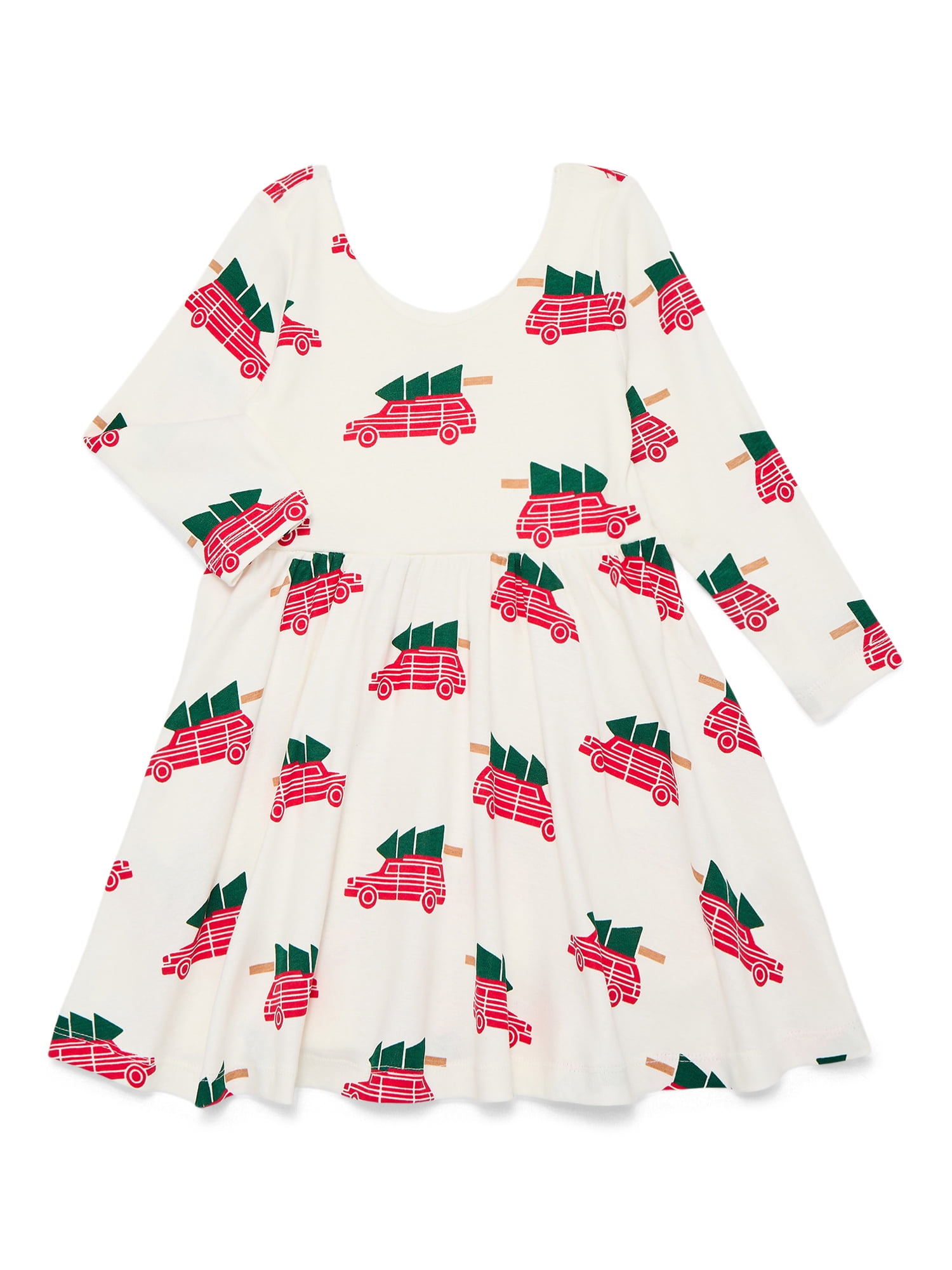 M+A by Monica + Andy Organic Cotton Long Sleeve Let's Dance Dress, Sizes 12-18M-5T