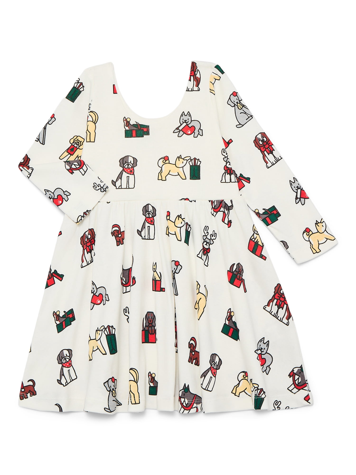 M+A by Monica + Andy Organic Cotton Long Sleeve Let's Dance Dress, Sizes 12-18M-5T