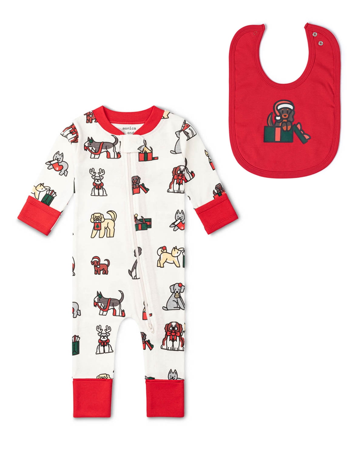 Monica + Andy Organic Cotton One Piece Coverall and Bib Set, Sizes Newborn - 18-24 Months