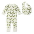 thumbnail image 1 of M+A by Monica + Andy Organic Cotton One Piece Coverall and Bib Set, Sizes Newborn - 18-24 Months, 1 of 5