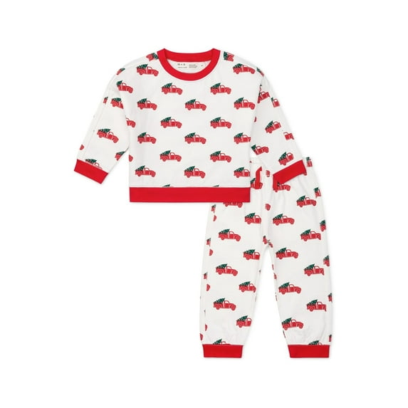 M+A by Monica + Andy Organic Cotton Seasonal Baby Sporty Sweatsuit Set, Sizes 12/18 Months-5T