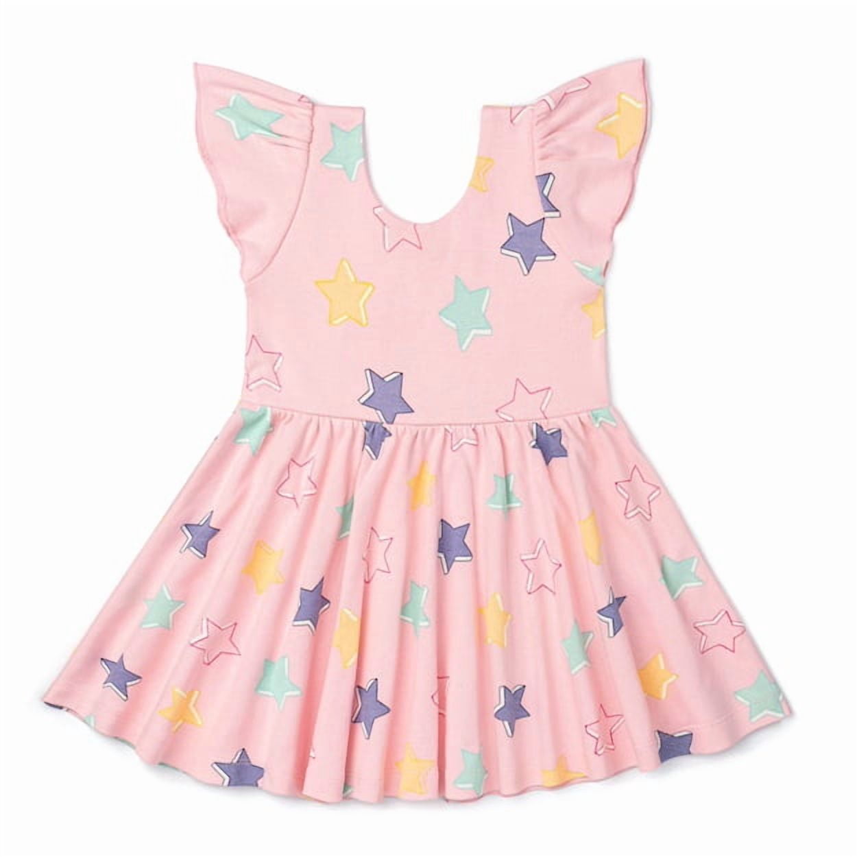 M+A by Monica + Andy Organic Cotton Short Sleeve Let's Dance Dress, Sizes 12-18M-5T
