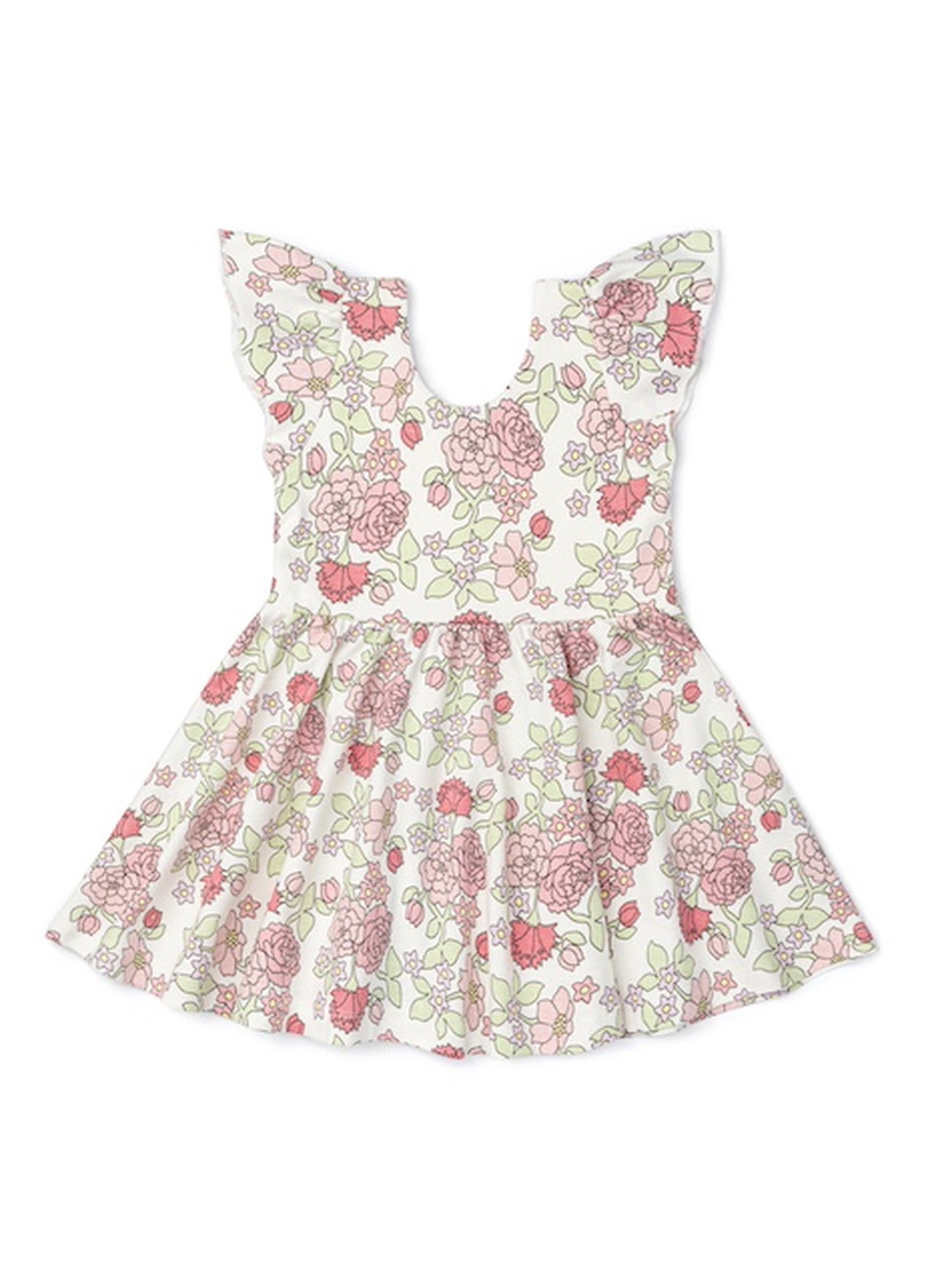 M+A by Monica + Andy Organic Cotton Short Sleeve Let's Dance Dress for Baby Girls, Sizes 12-18M to 5T