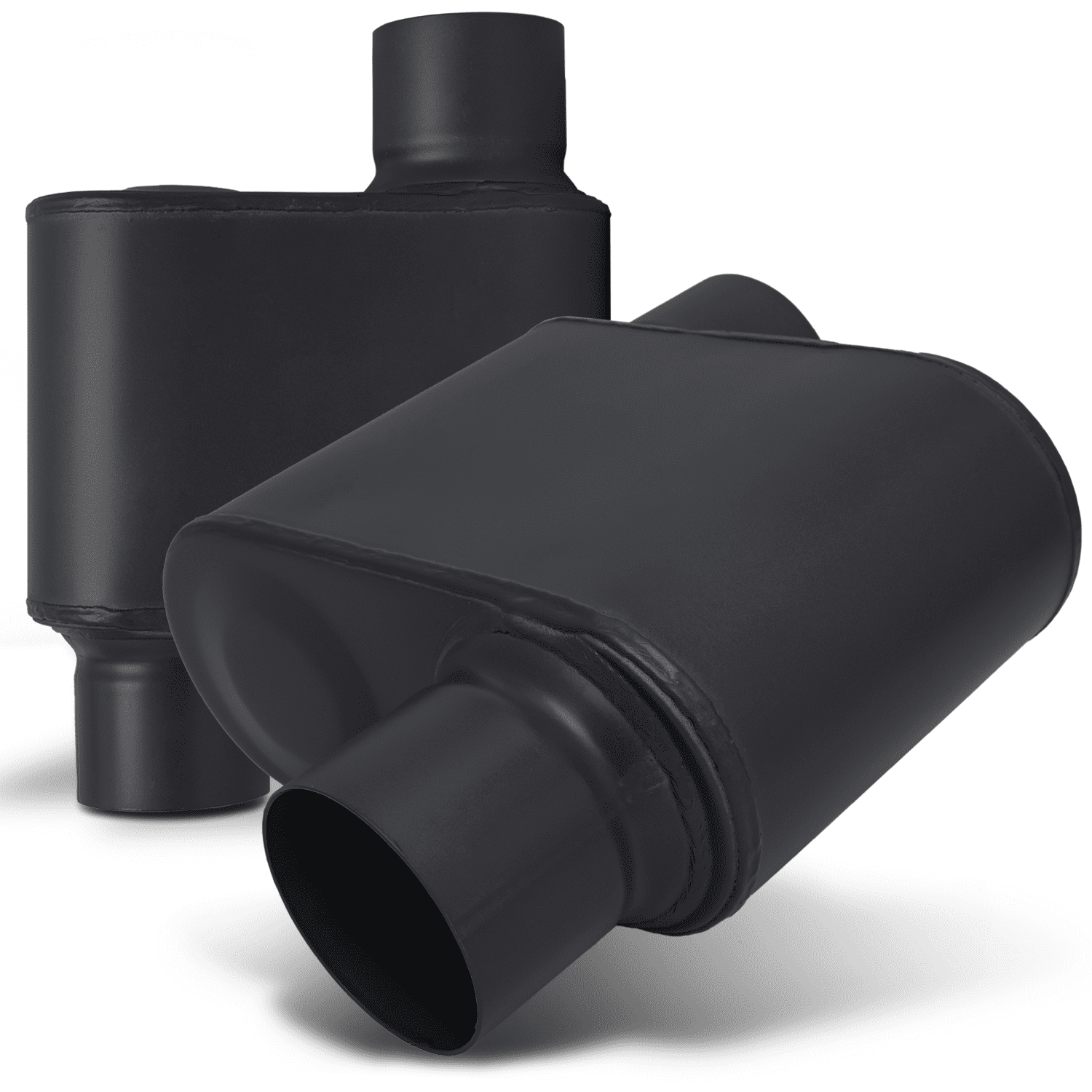 MAUTO 2.5"Inlet/Outlet Black [CHAMBERED EXHAUST MUFFLER] Straight