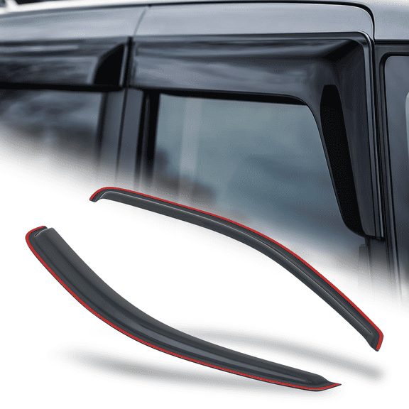 M-AUTO 2-Piece Smoke Window Visor Shade Vent Rain Deflector for 1997-2004 Dodge Dakota 2-DR