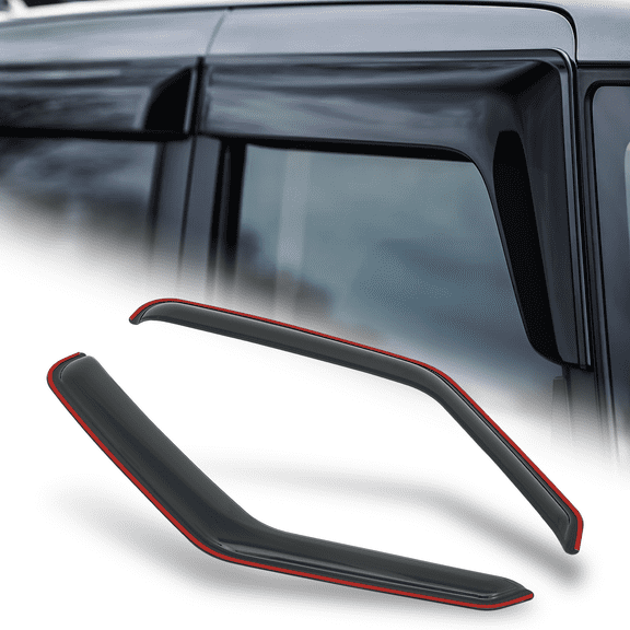 M-AUTO 2Pcs In-Channel Window Visor Deflector Sun Rain Guard Smoke Tinted Outside Mount for 2007-2014 Ford E-150; 2007-2014 Ford E-250