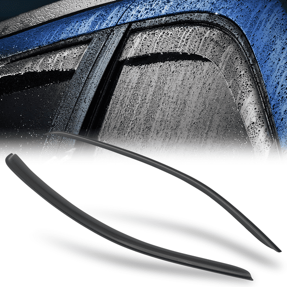 M-AUTO 2Pcs Tape-On Window Visor Shade Somke Vent Wind Rain Deflector for 2010 2011 2012 Ford Mustang