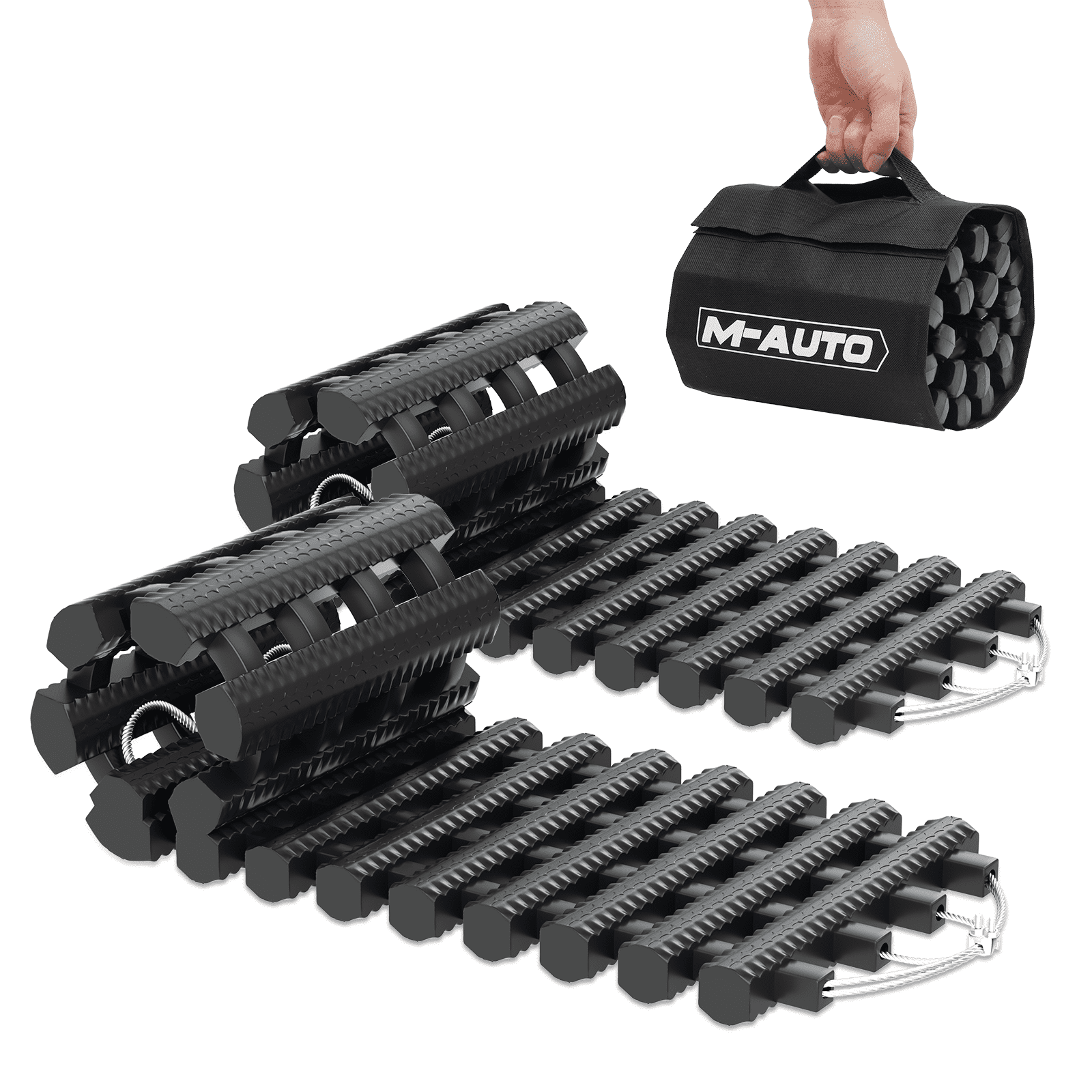 MAUTO 2Pcs Tire Traction Mats Recovery Track Tire Ladder AntiSkid