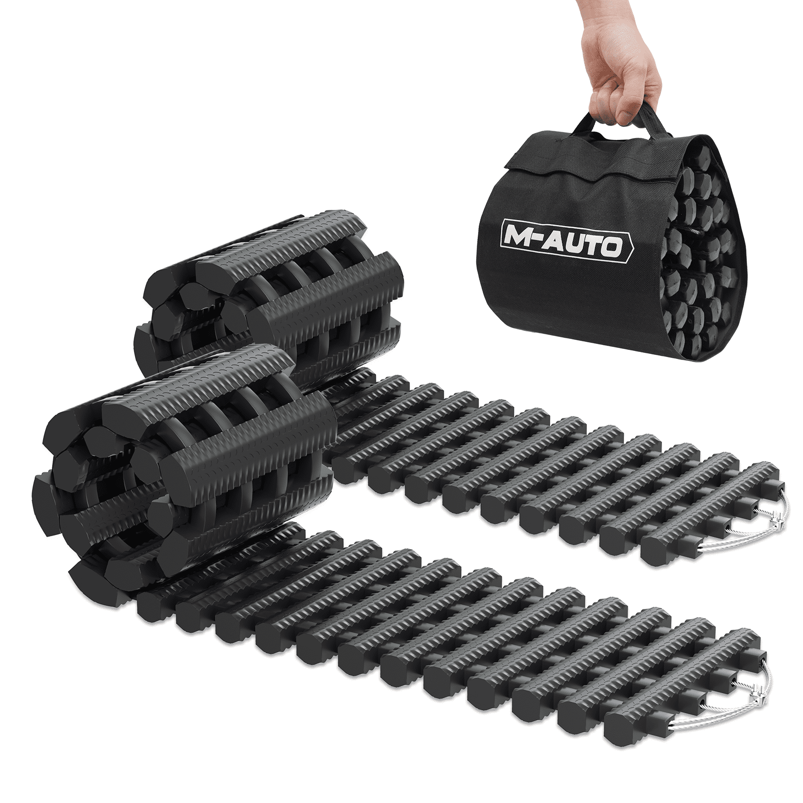 MAUTO 2Pcs Tire Traction Mats Recovery Track Vehicle Tires Ladder, Car