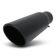 thumbnail image 1 of M-AUTO 4"Inlet 6"Outlet 12"Stainless Steel Exhaust Muffler Tip Straight-Through Round Diagonal Cut Black Roll Tip, 1 of 10
